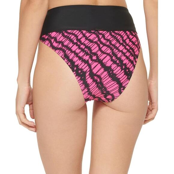 DKNY Swim Bikini Bottoms Pink and Black Size Medium - Picture 3 of 9